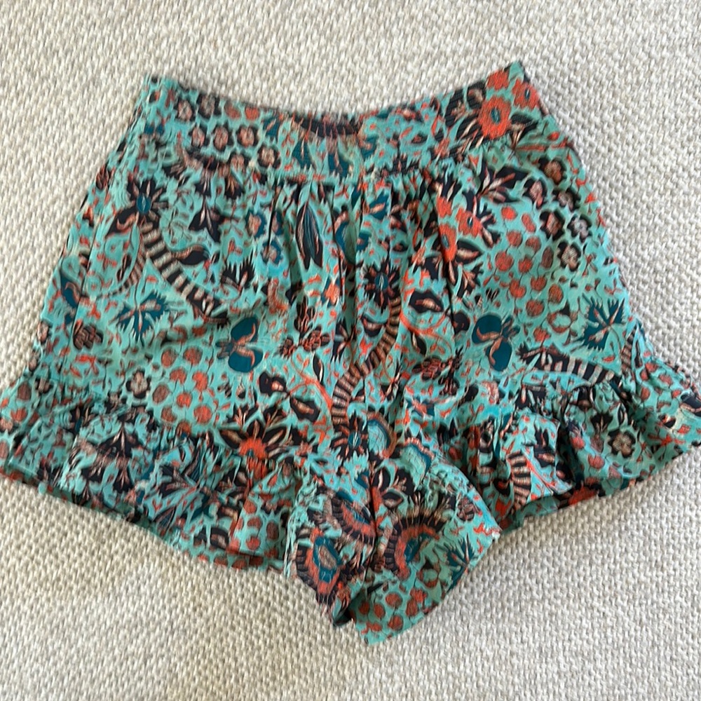 Floral Ruffle Hem Shorts
